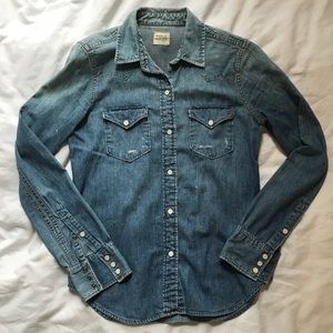 Ralph Lauren western denim snap shirt XS